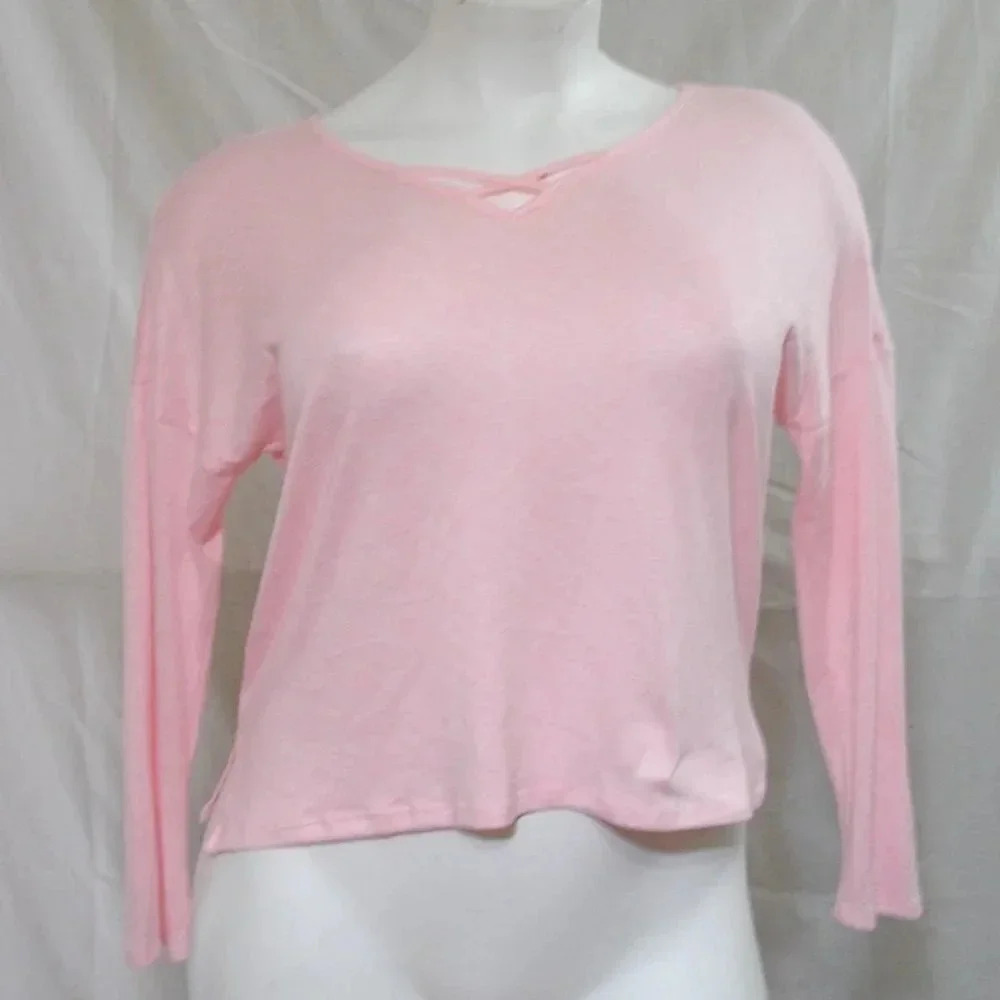 Ande Supersoft V-Neck Knit Pajama Top MEDIUM‎ Pink